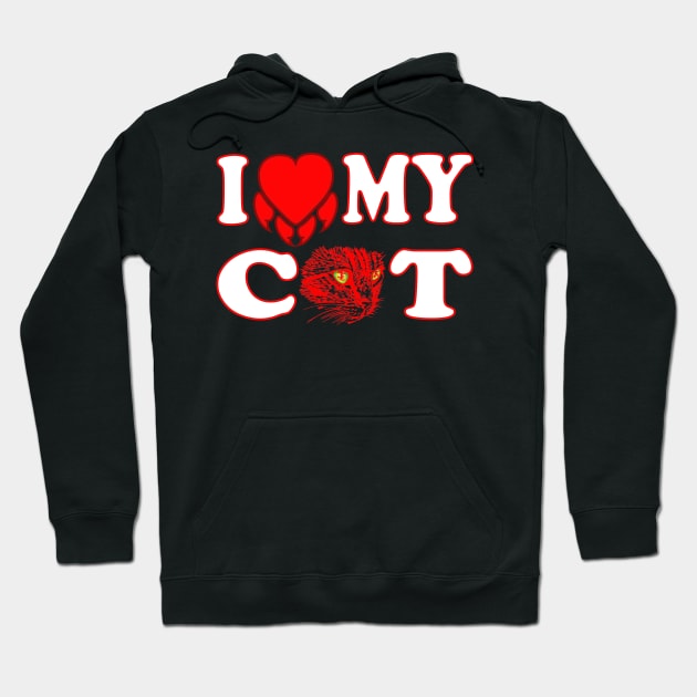 I Love My Cat design -Heart Nail- For Women and Men or Kids Hoodie by bakmed